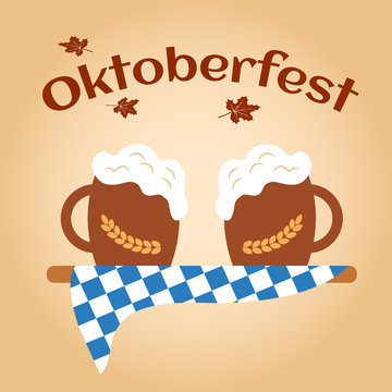 Oktoberfest beer festival. Poster for feast. Vector illustration