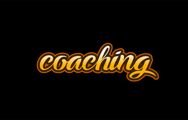 coaching word text banner postcard logo icon design creative concept idea