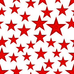 Red star seamless pattern