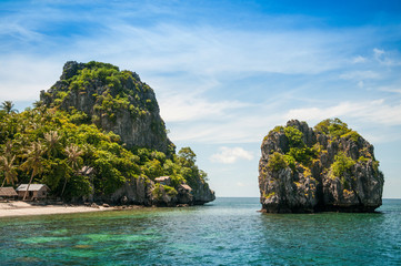 Obraz premium Beach, Island and island hut, Thailand