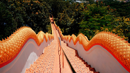 Way up the temple on the hill.