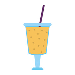 fruit juice beverage with straw icon image vector illustration design 