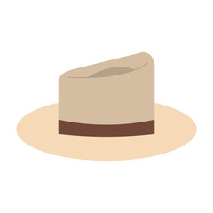 hat cream color icon image vector illustration design 