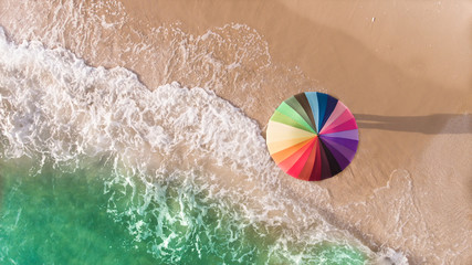 Colorful of umbrella on the seaside beach. © NPD stock