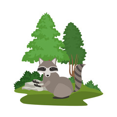 Forest animals cartoon over white background vector illustration graphic design