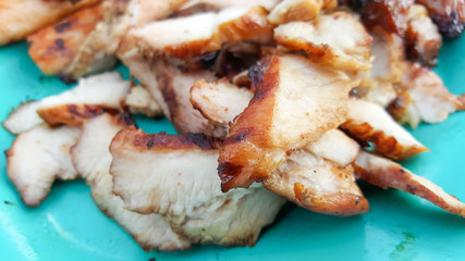 grilling pork picnic on beach