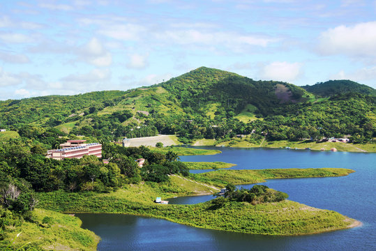 Cuba:  Hanabanilla Lake or Dam,  Aerial View
