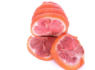 Pork leg on white background