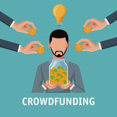 Crowfunding and business icon vector illustration graphic design