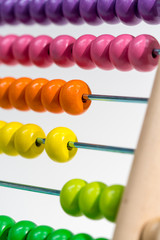 Colorful of wood abacus, selective focus