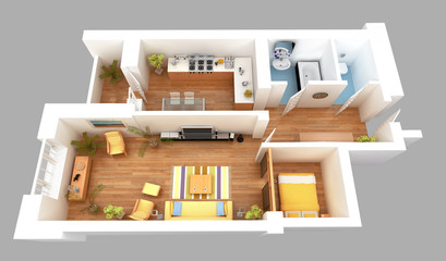3d render apartment