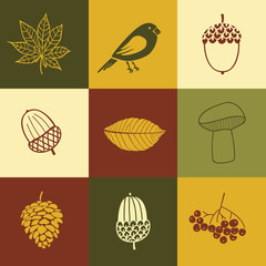 Autumn set. Print design