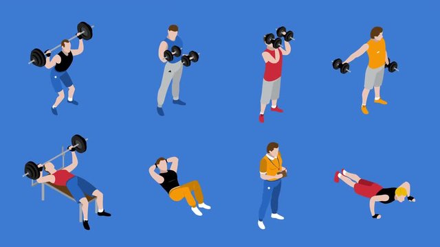 Gym and training isometric footage