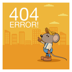 error 404 with funny mouses cartoon icon vector illustration graphic design