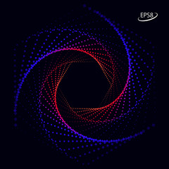 Hexagonal Frame Design of Spiral Dots. Modern Vector illustration without Transparency.