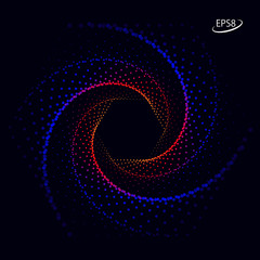Hexagonal Frame Design of Spiral Dots. Modern Vector illustration without Transparency.