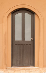 Black classic Door of vintage home.closed up