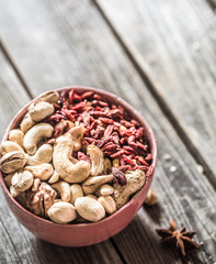 different nuts closeup