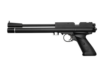 black gun pistol isolated on white