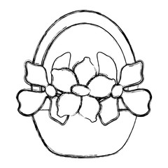 Flowers in basket icon vector illustration graphic design