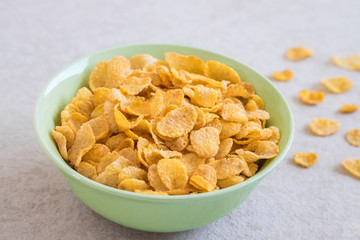 Corn flakes in bowl