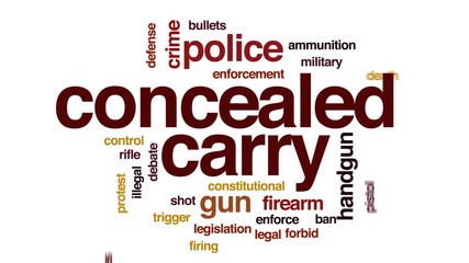 Concealed carry animated word cloud, text design animation.