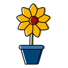 Flower in vase icon vector illustration graphic design