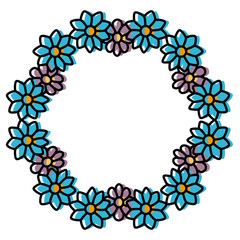 Round frame of flowers icon vector illustration graphic design