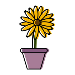 Flower in vase icon vector illustration graphic design