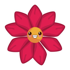 Cute flower kawaii cartoon vector illustration icon