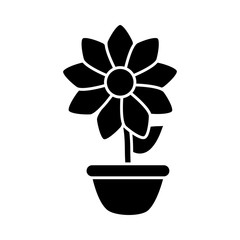 Flower in vase icon vector illustration graphic design