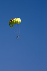 Parasailing. Flight on a special parachute above the water.