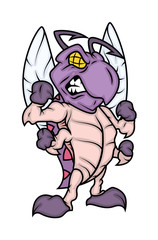 Cartoon Angry Bee Mascot