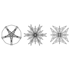 Fototapeta na wymiar Geometric pattern icon star astrology set pentagram