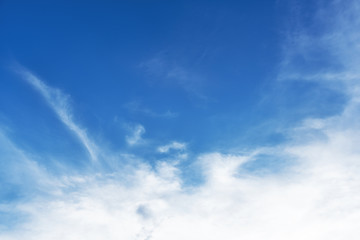 Blue sky with clouds background on sunshine day