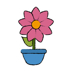 Flower in vase icon vector illustration graphic design