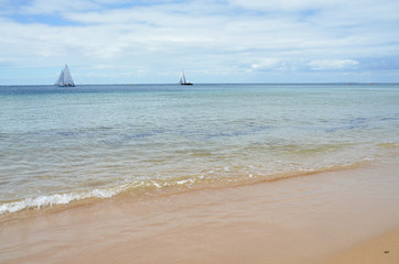 Obraz premium Sea and floating boat views