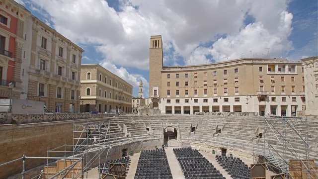 Roman AmphiTheater time lapse in Lecce, Italy