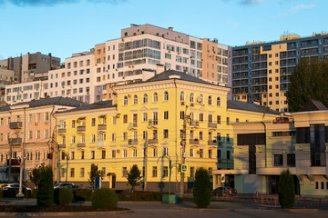 Sunset in the center of Samara (former Kuybyshev). Is the sixth largest city in Russia. It is situated in the southeastern part of European Russia.