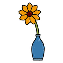 Flower in vase icon vector illustration graphic design