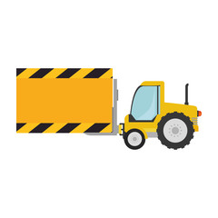 forklift vehicle with board construction vector illustration design