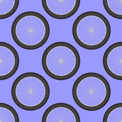Bicycle Wheel Icon Seamless Pattern