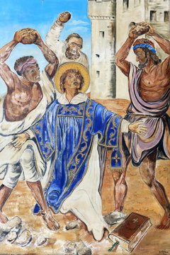 Le martyre de Saint-Etienne. Eglise Saint-Gervais et Protais. Saint-Gervais-les-Bains. / The martyrdom of St. Stephen. Church of St. Gervais and St. Protais. Saint-Gervais-les-Bains. .