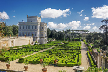 Secret garden inside Villa Doria Pamhili in Rome, Italy