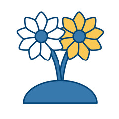 Beautiful decorative flowers icon vector illustration graphic design