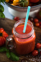 Homemade fresh and healthy tomato juice