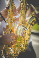 Obraz premium Brass Band in uniform performing