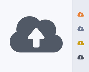 Cloud Upload - Carbon Icons. A professional, pixel-perfect icon designed on a 32x32 pixel grid and redesigned on a 16x16 pixel grid for very small sizes.