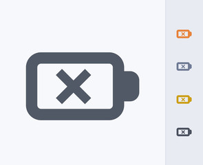 Empty Battery - Carbon Icons. A professional, pixel-perfect icon designed on a 32x32 pixel grid and redesigned on a 16x16 pixel grid for very small sizes.