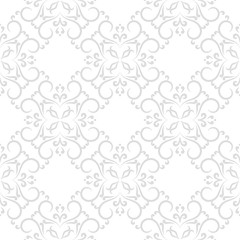 Seamless pattern with white and gray wallpaper ornaments